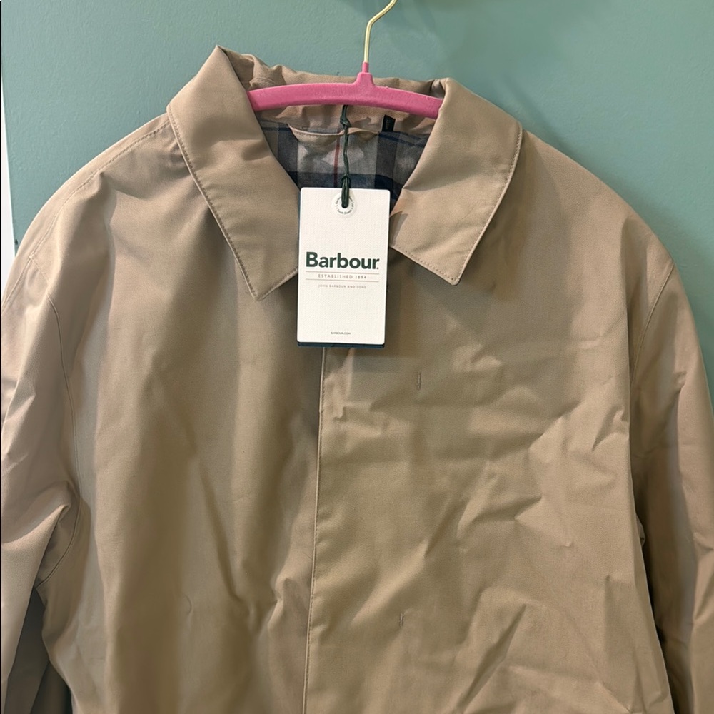 Barbour Tan Trench Coat Classic Elegance